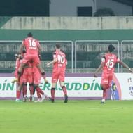 Despite scoring early NorthEast United FC failed to score again in the game (Image courtesy: AIFF Media)